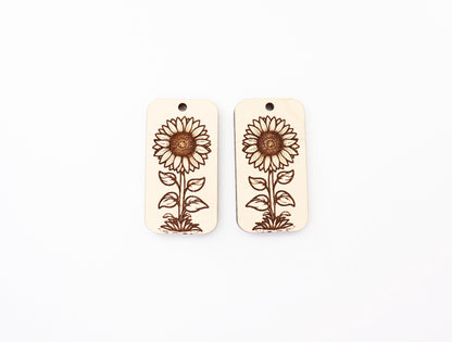 Sunflower earring blanks, wood earring blanks