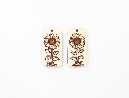 Sunflower earring blanks, wood earring blanks