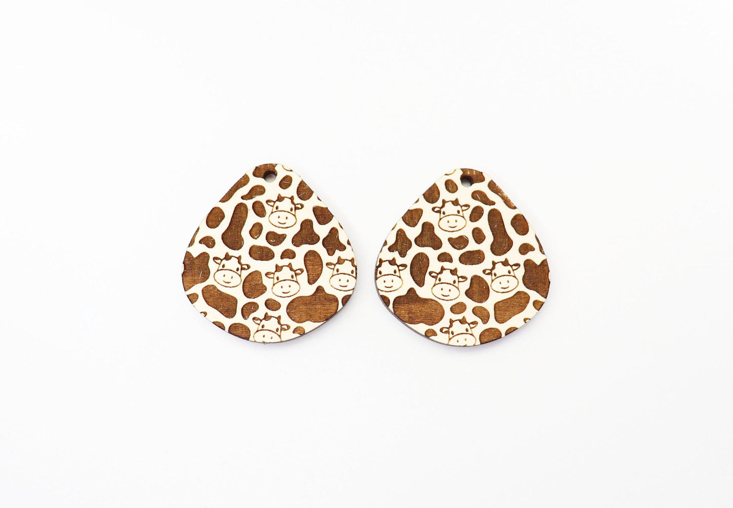 Cow earring blanks, laser cut blanks