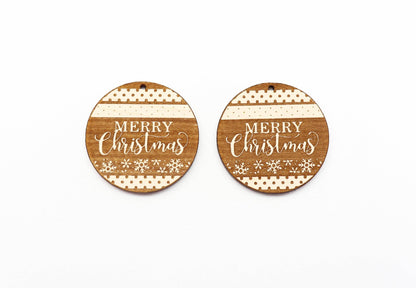 Merry Christmas wood earring blanks