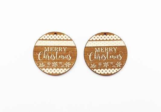 Merry Christmas wood earring blanks