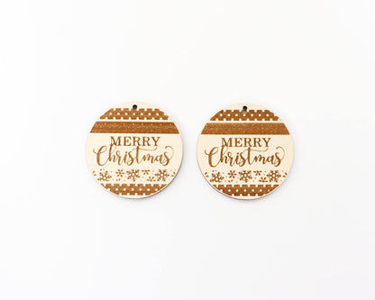 Merry Christmas wood earring blanks