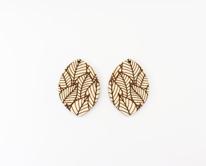 Leaf earring blanks, wood earring blanks