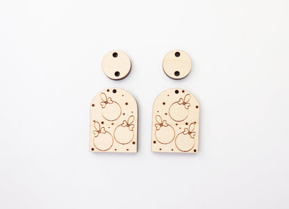 Christmas ornament earring blanks, wood blanks