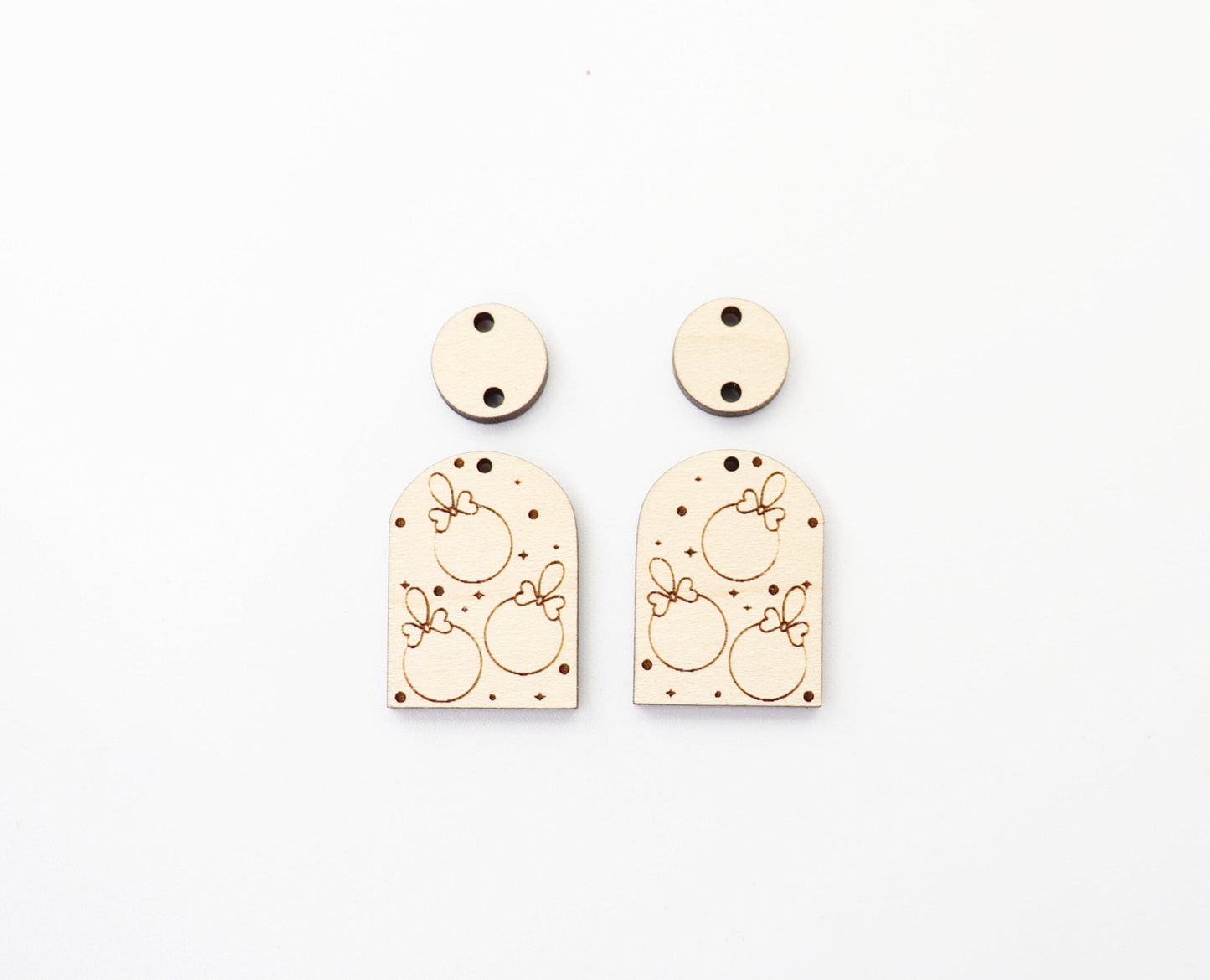 Christmas ornament earring blanks, wood blanks