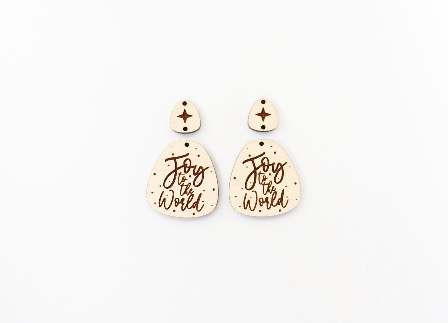 Joy to the world earring blanks, wood blanks