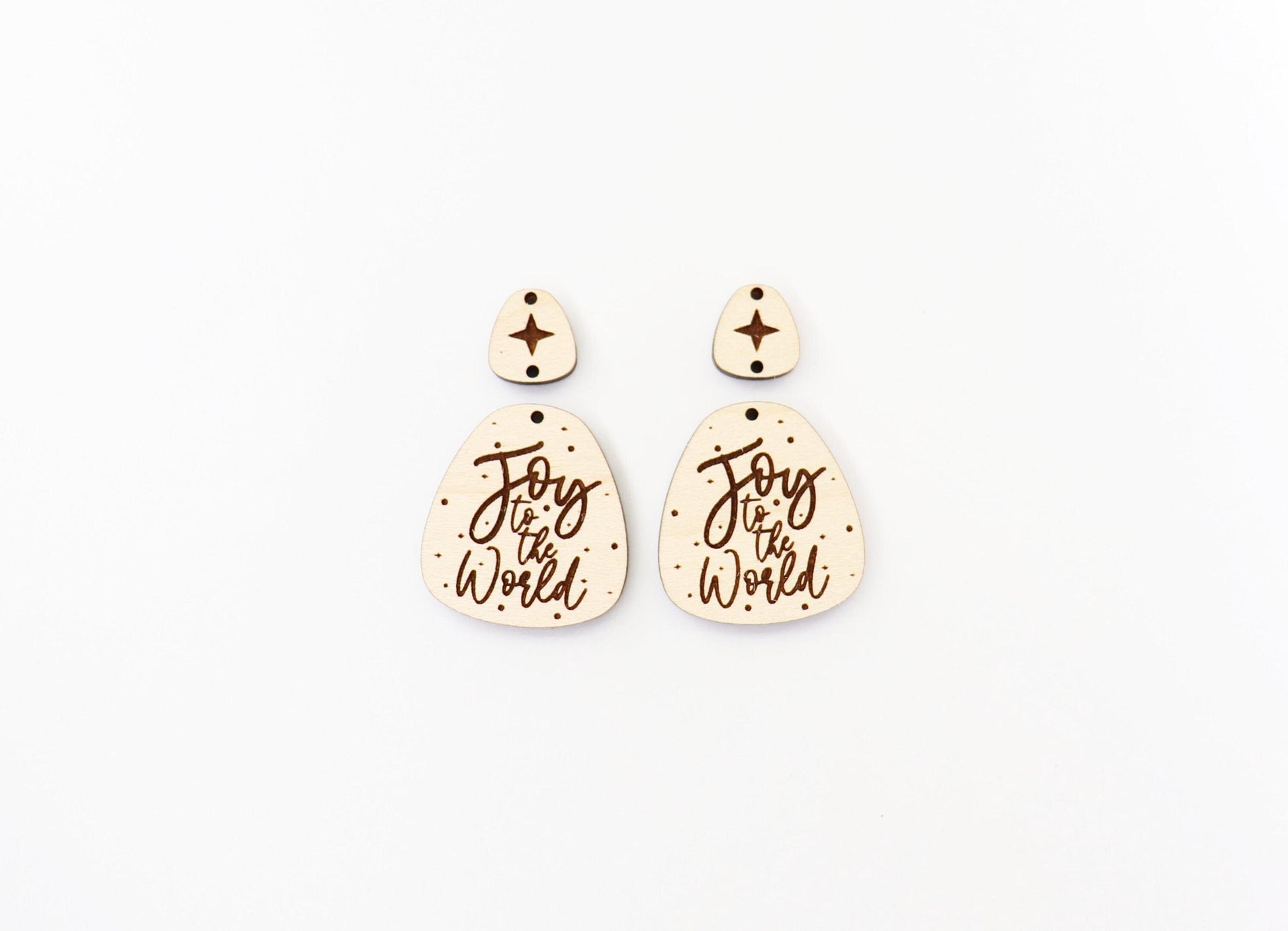 Joy to the world earring blanks, wood blanks