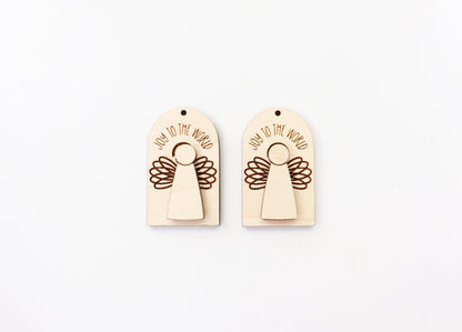 Joy to the world earring blanks, wood blanks