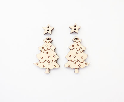 Christmas tree earring blanks, wood blanks