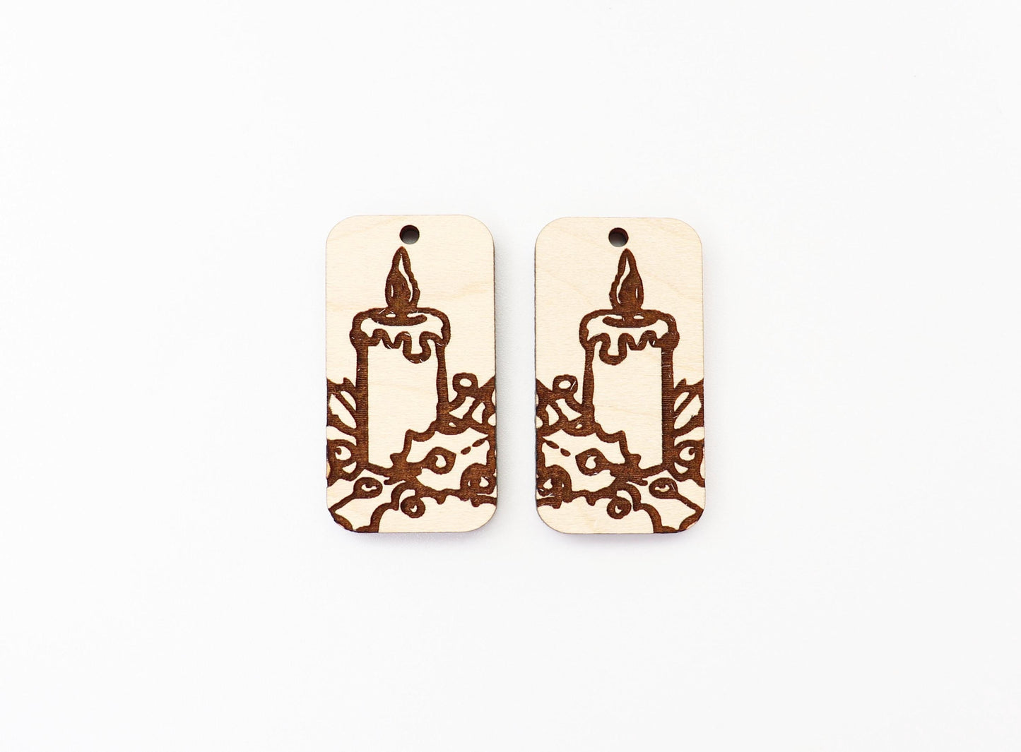 Candle burning earring blanks, wood blanks