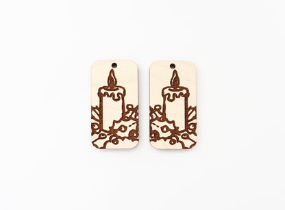 Candle burning earring blanks, wood blanks