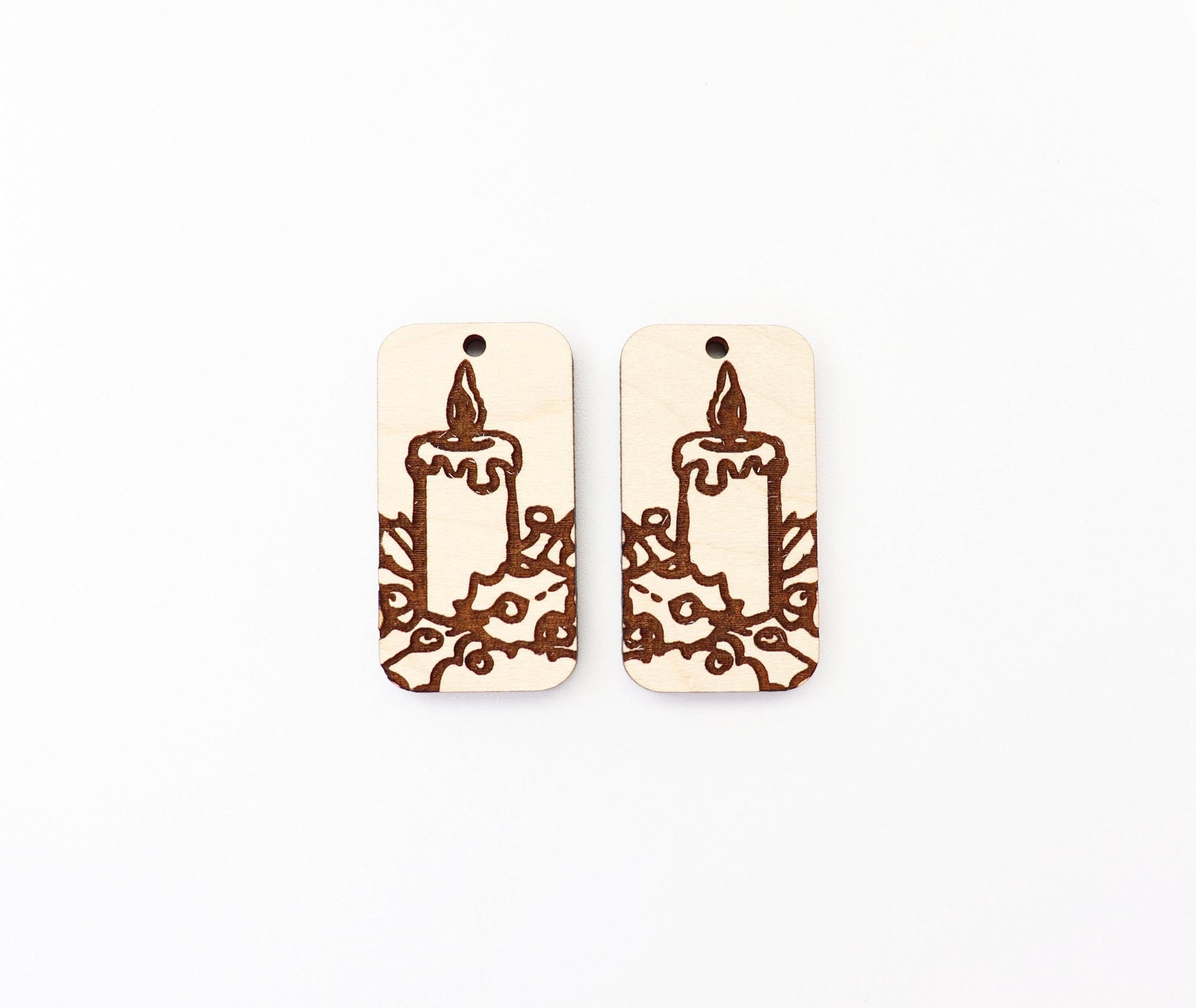 Candle burning earring blanks, wood blanks