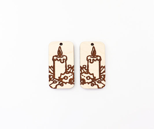 Candle burning earring blanks, wood blanks