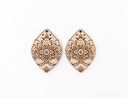 Mandala earring blanks, laser cut blanks