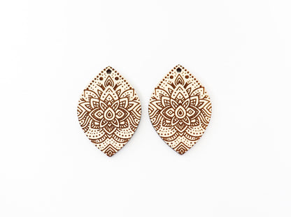 Mandala earring blanks, laser cut blanks