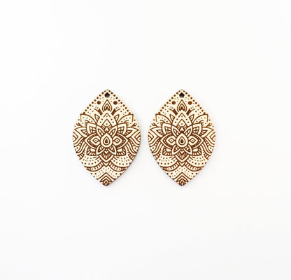 Mandala earring blanks, laser cut blanks