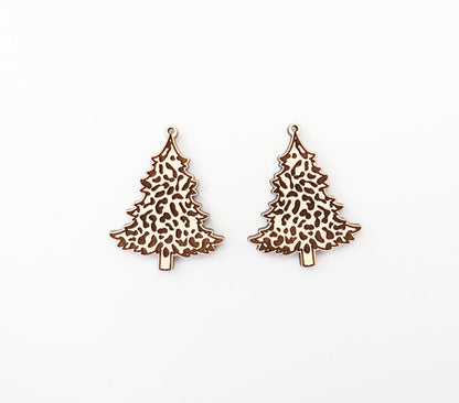 Christmas tree earring blanks, wood earring blanks