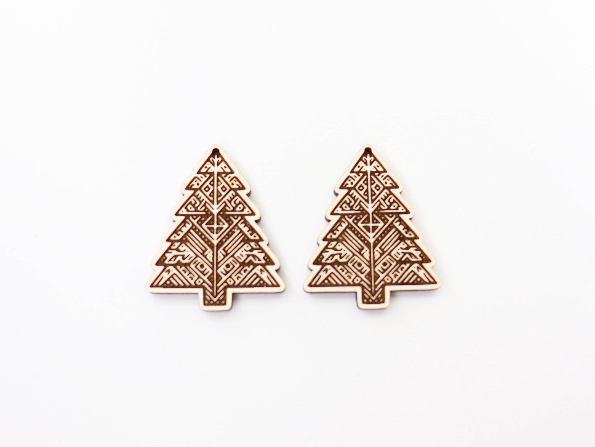 Christmas tree earring blanks, wood earring blanks