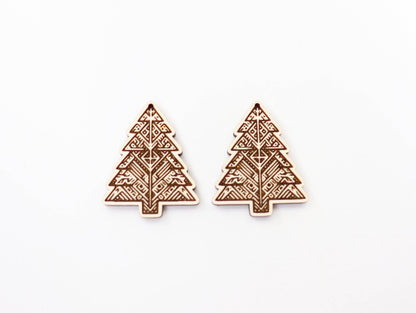 Christmas tree earring blanks, wood earring blanks