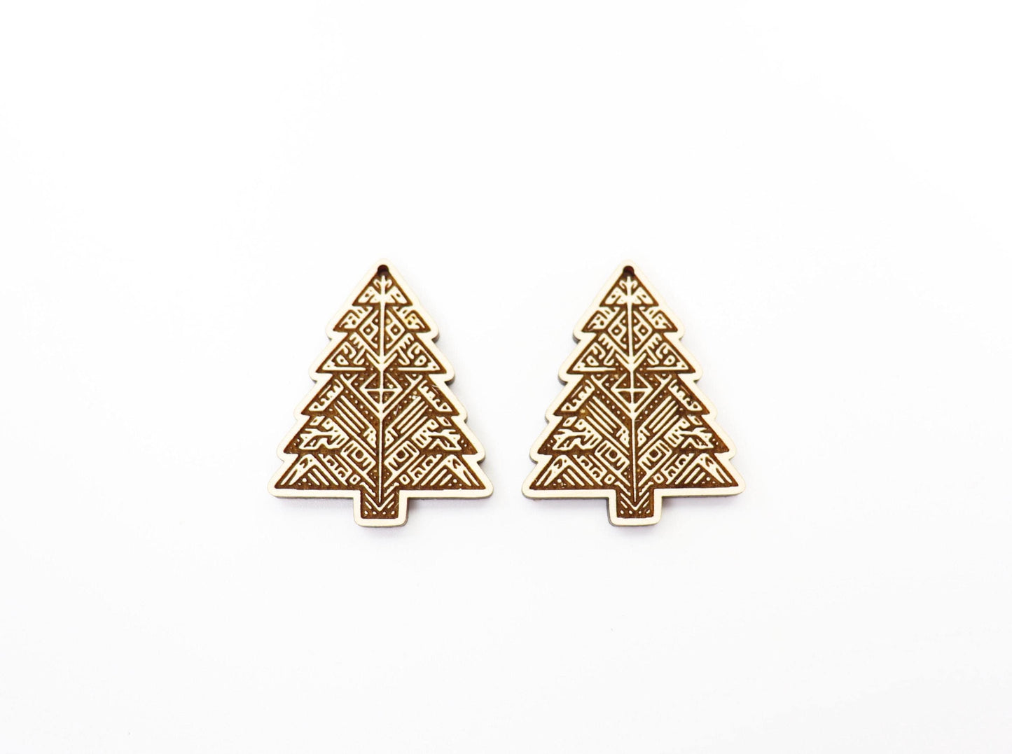 Christmas tree earring blanks, wood earring blanks