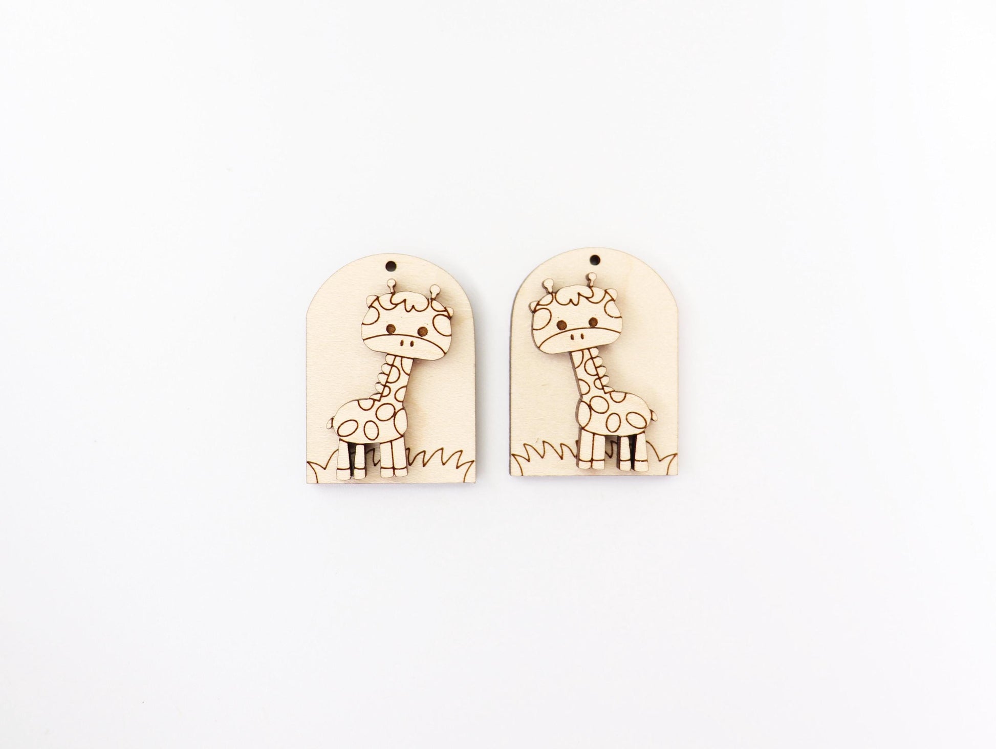 Giraffe earring blanks, wood earring blanks