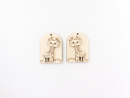 Giraffe earring blanks, wood earring blanks