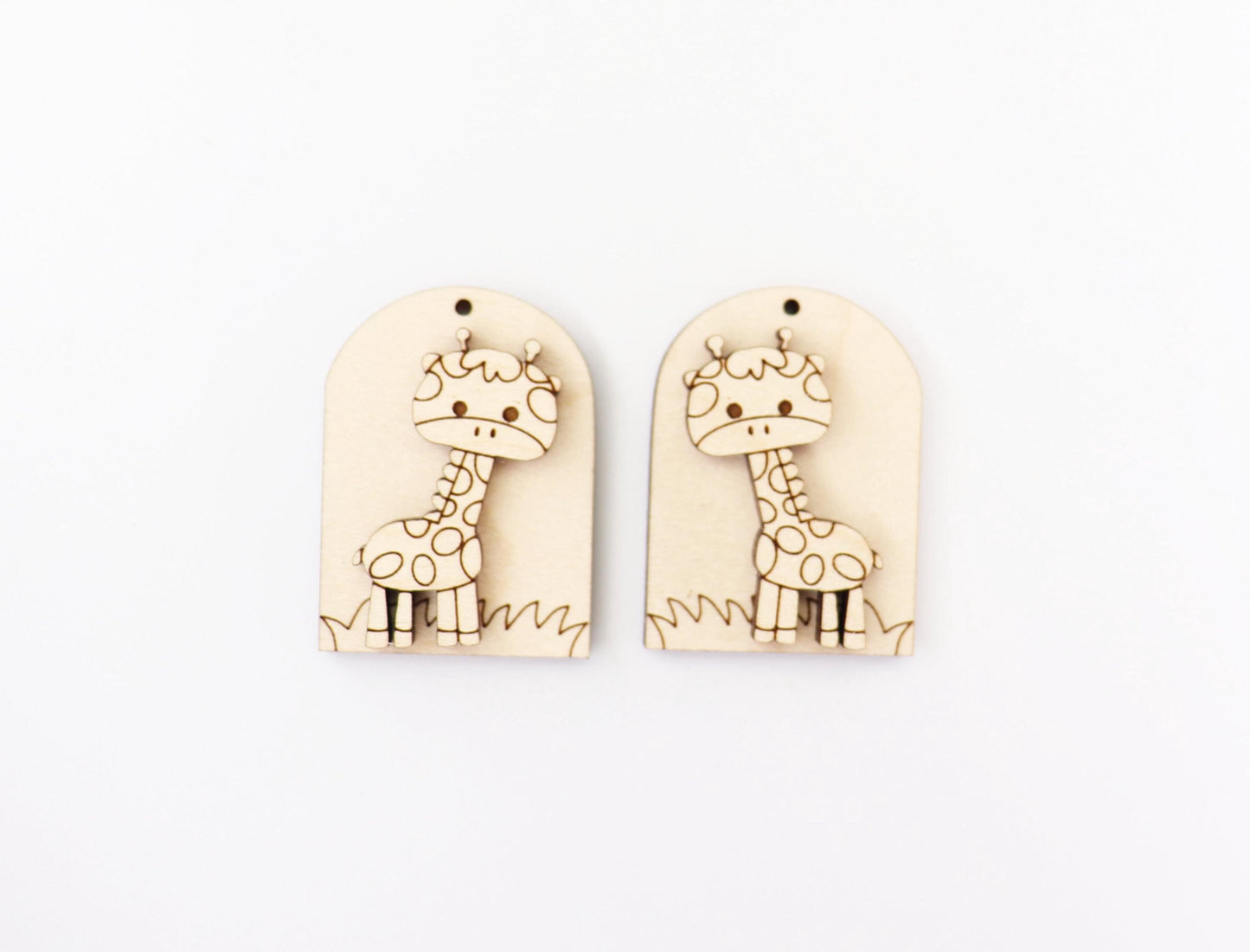 Giraffe earring blanks, wood earring blanks