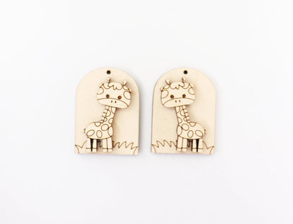 Giraffe earring blanks, wood earring blanks