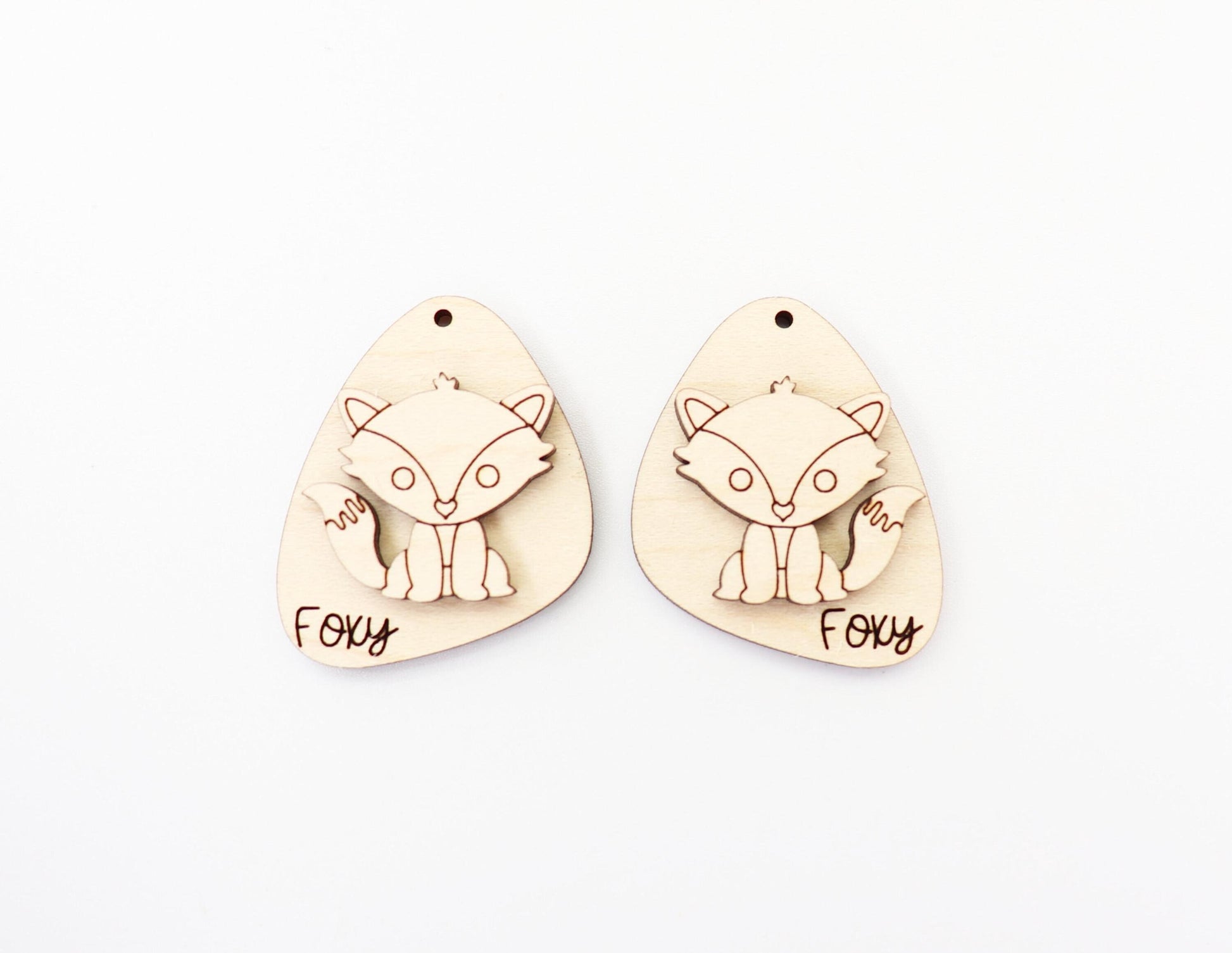 Fox earring blanks, wood earring blanks