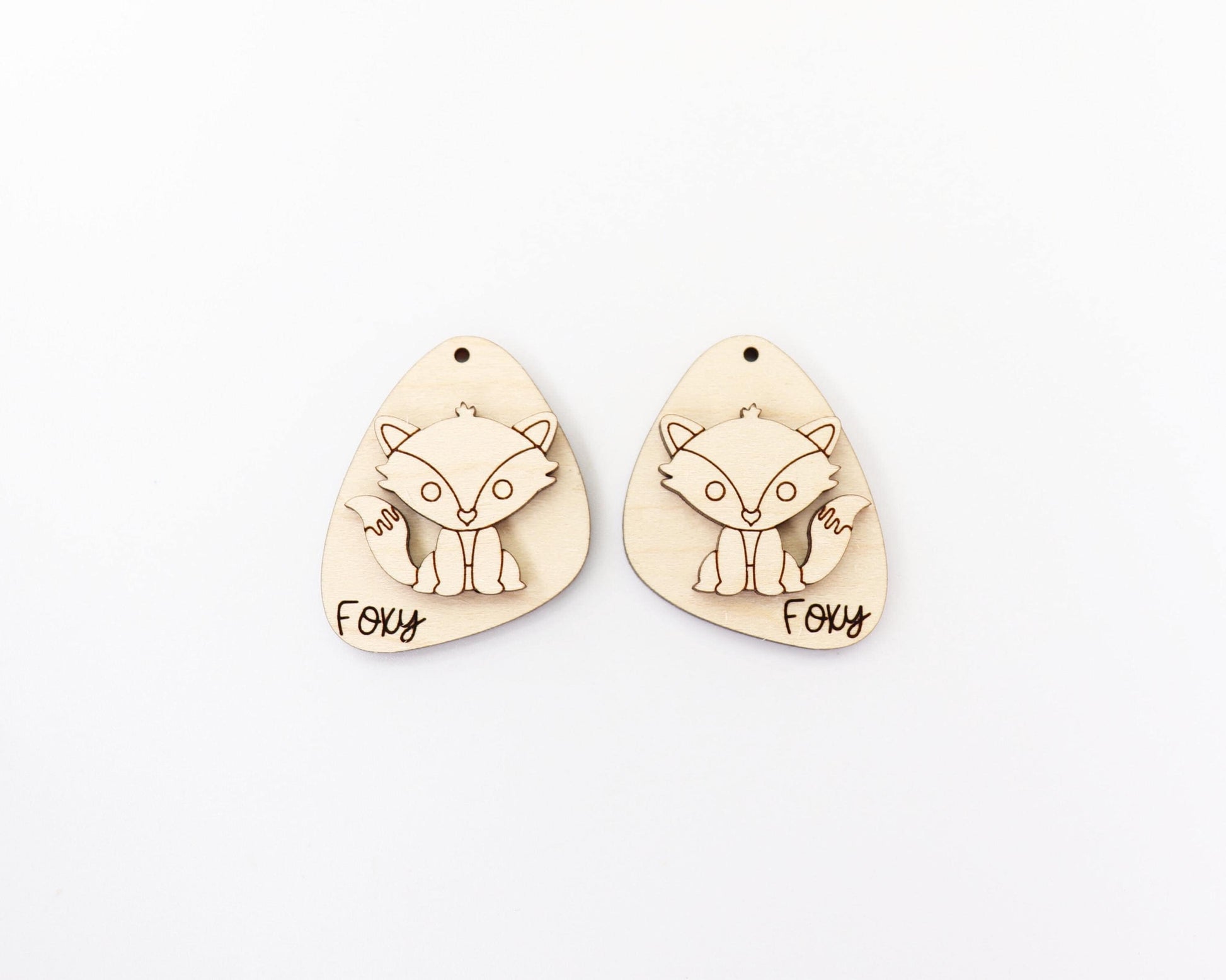 Fox earring blanks, wood earring blanks