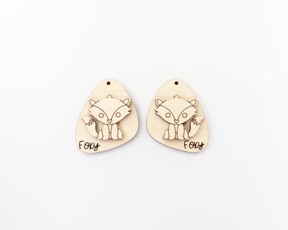 Fox earring blanks, wood earring blanks