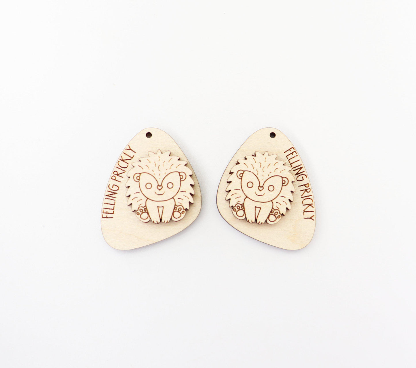 Hedgehog earring blanks, wood earring blanks