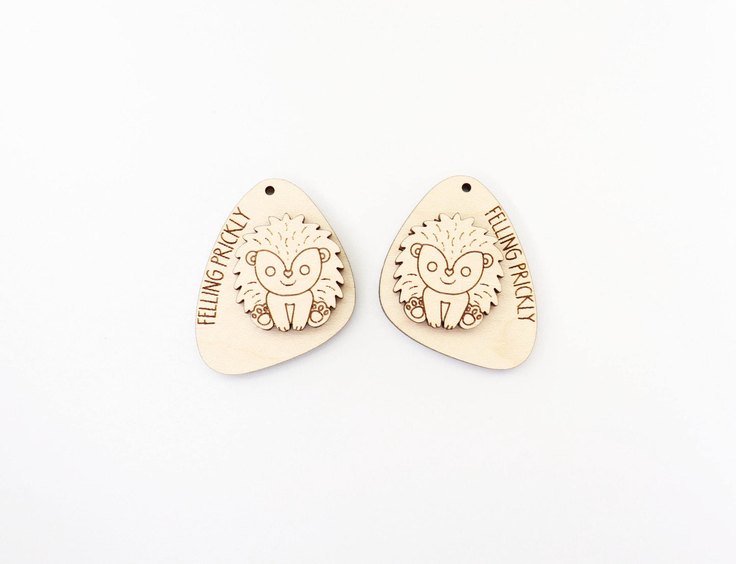 Hedgehog earring blanks, wood earring blanks