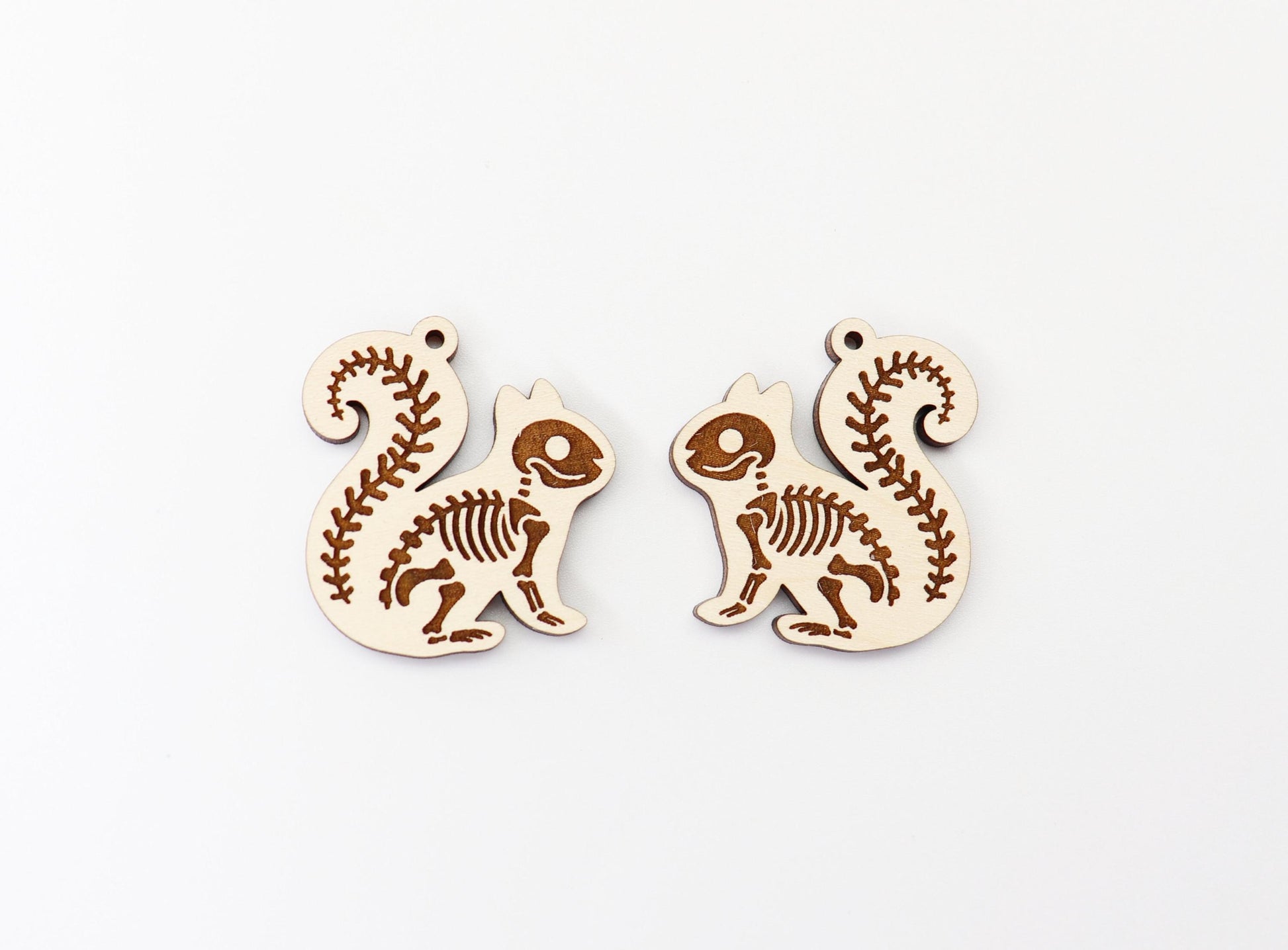 Squirrel skeleton earring blanks, wood earring blanks