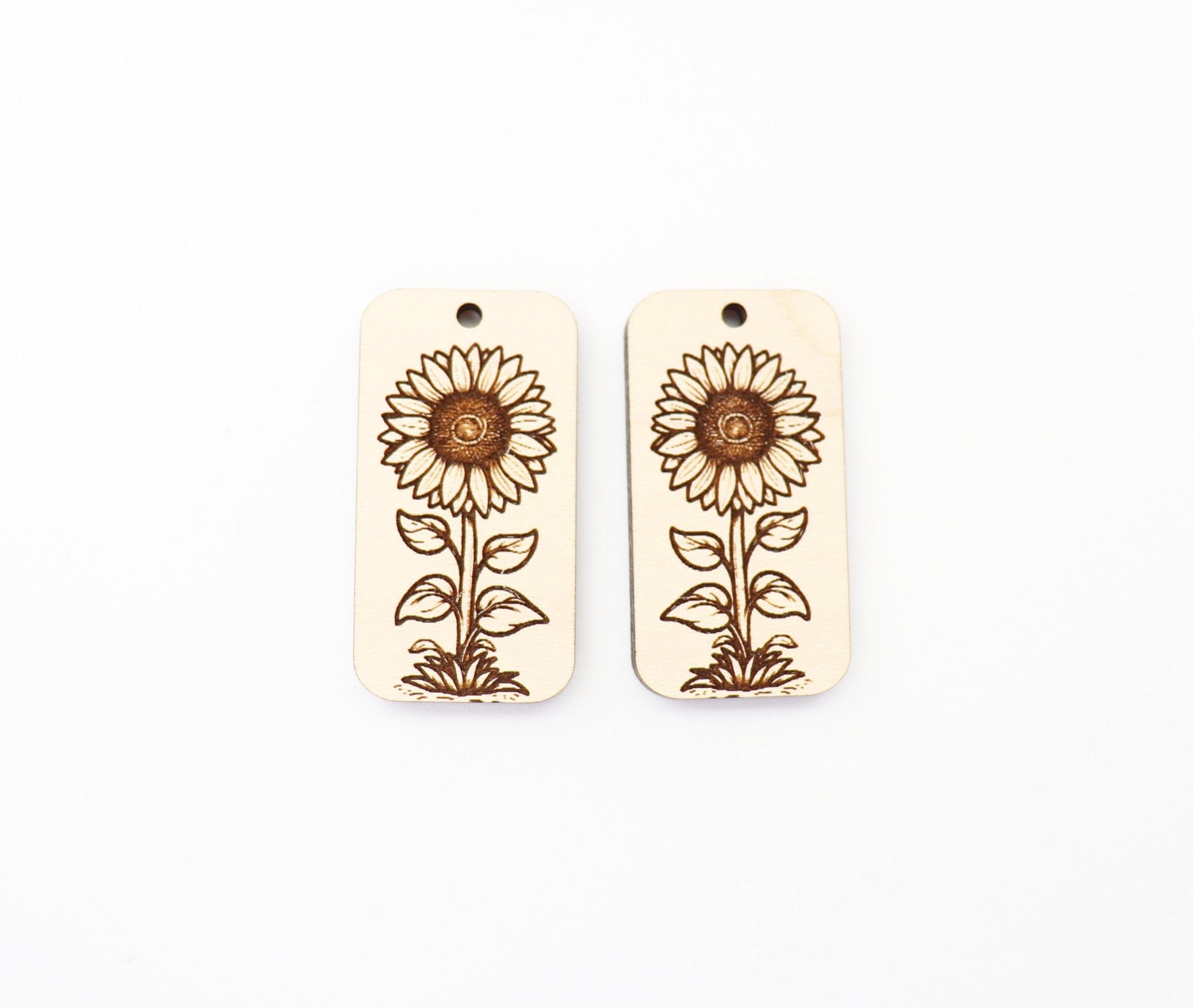 Sunflower earring blanks, wood earring blanks