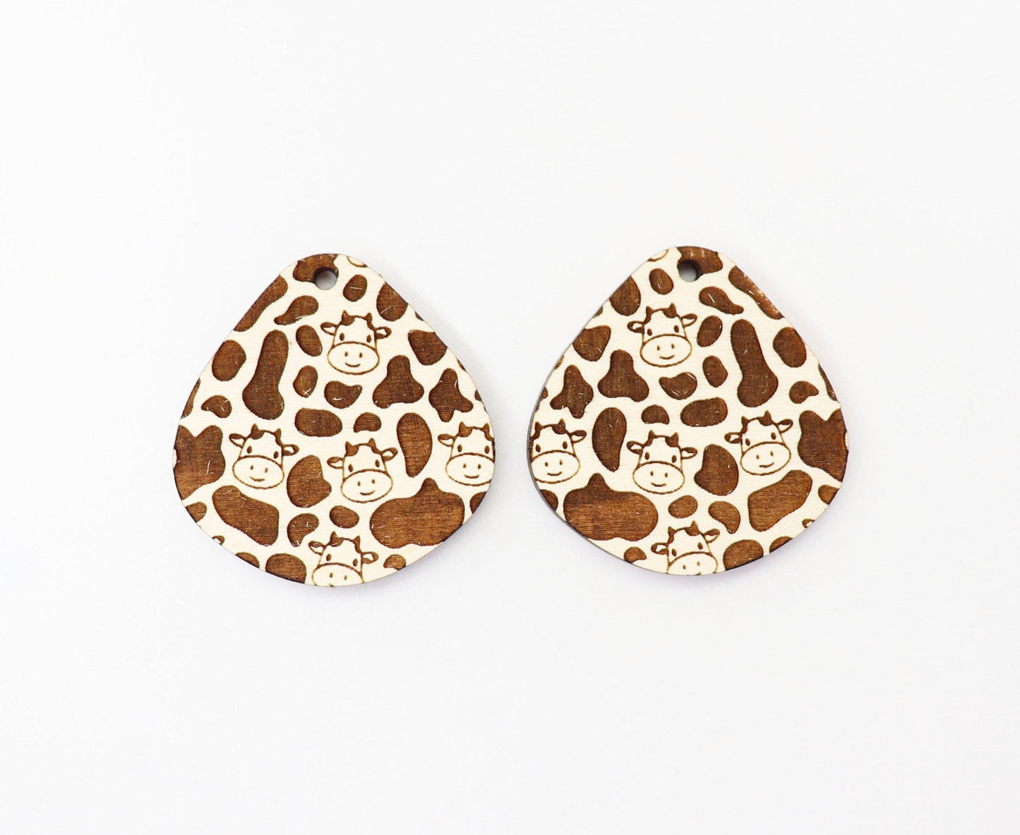 Cow earring blanks, laser cut blanks