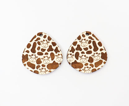 Cow earring blanks, laser cut blanks