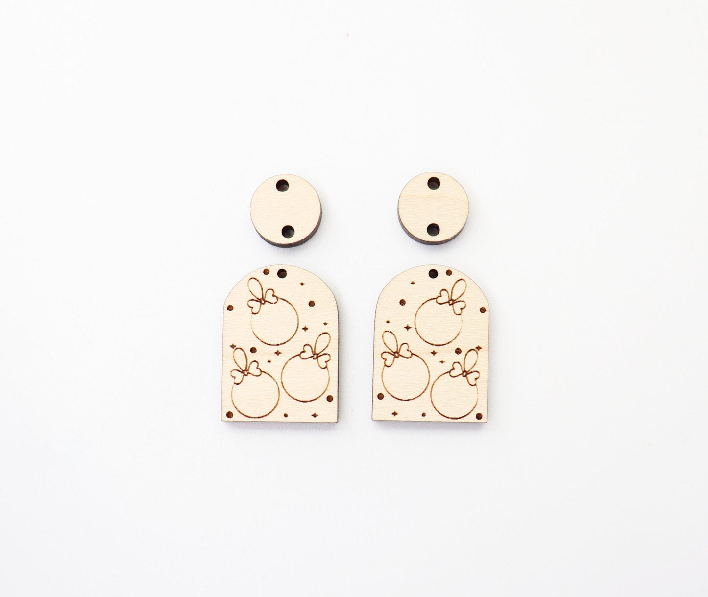 Christmas ornament earring blanks, wood blanks