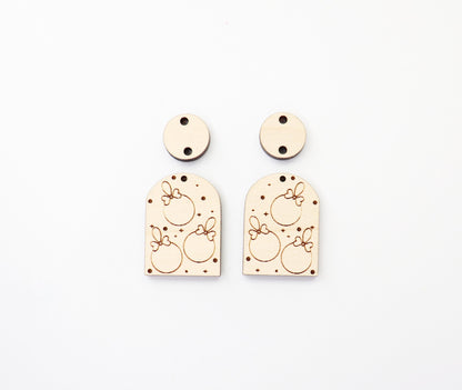 Christmas ornament earring blanks, wood blanks