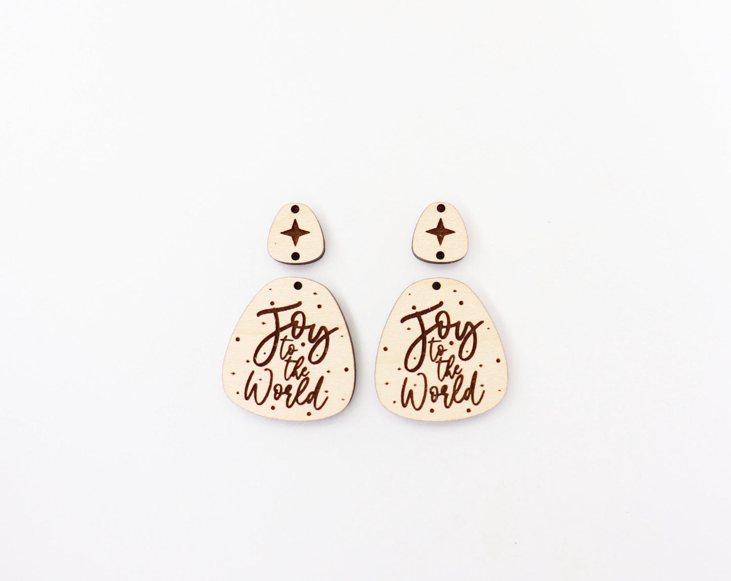 Joy to the world earring blanks, wood blanks