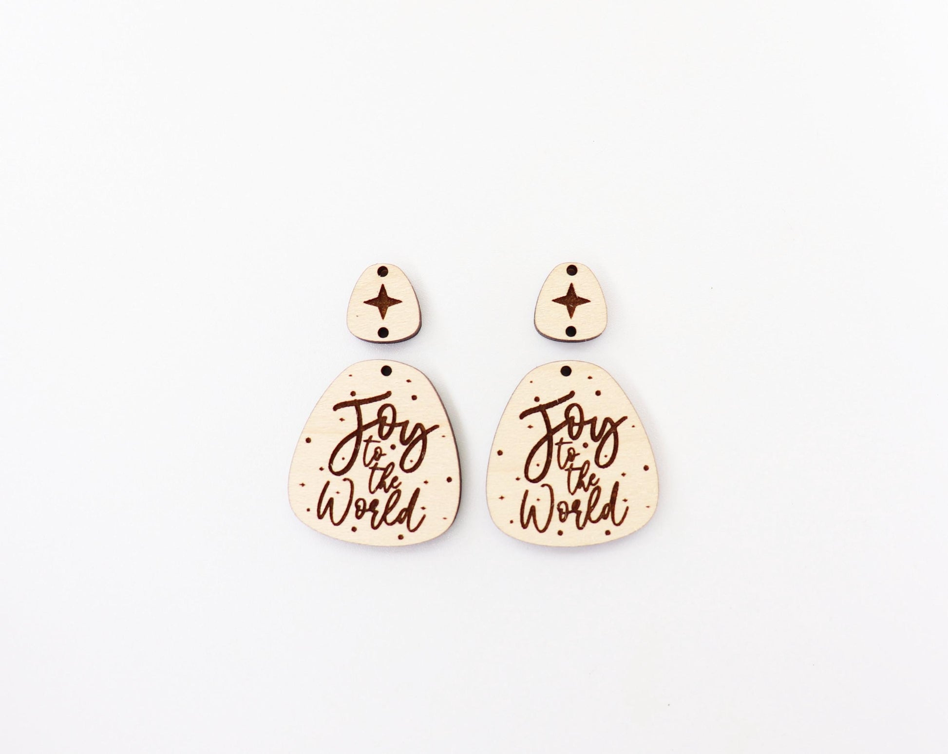 Joy to the world earring blanks, wood blanks