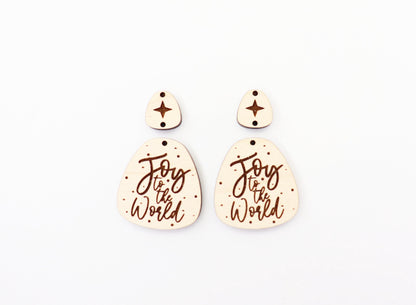 Joy to the world earring blanks, wood blanks