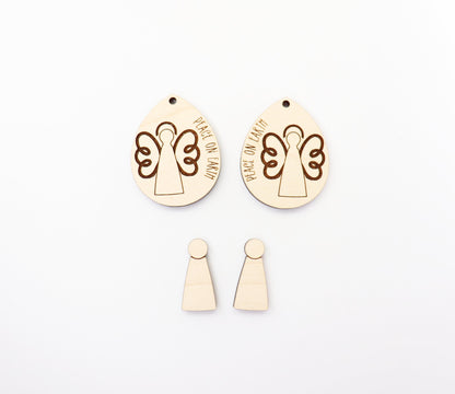 Peace on earth earring blanks, wood blanks