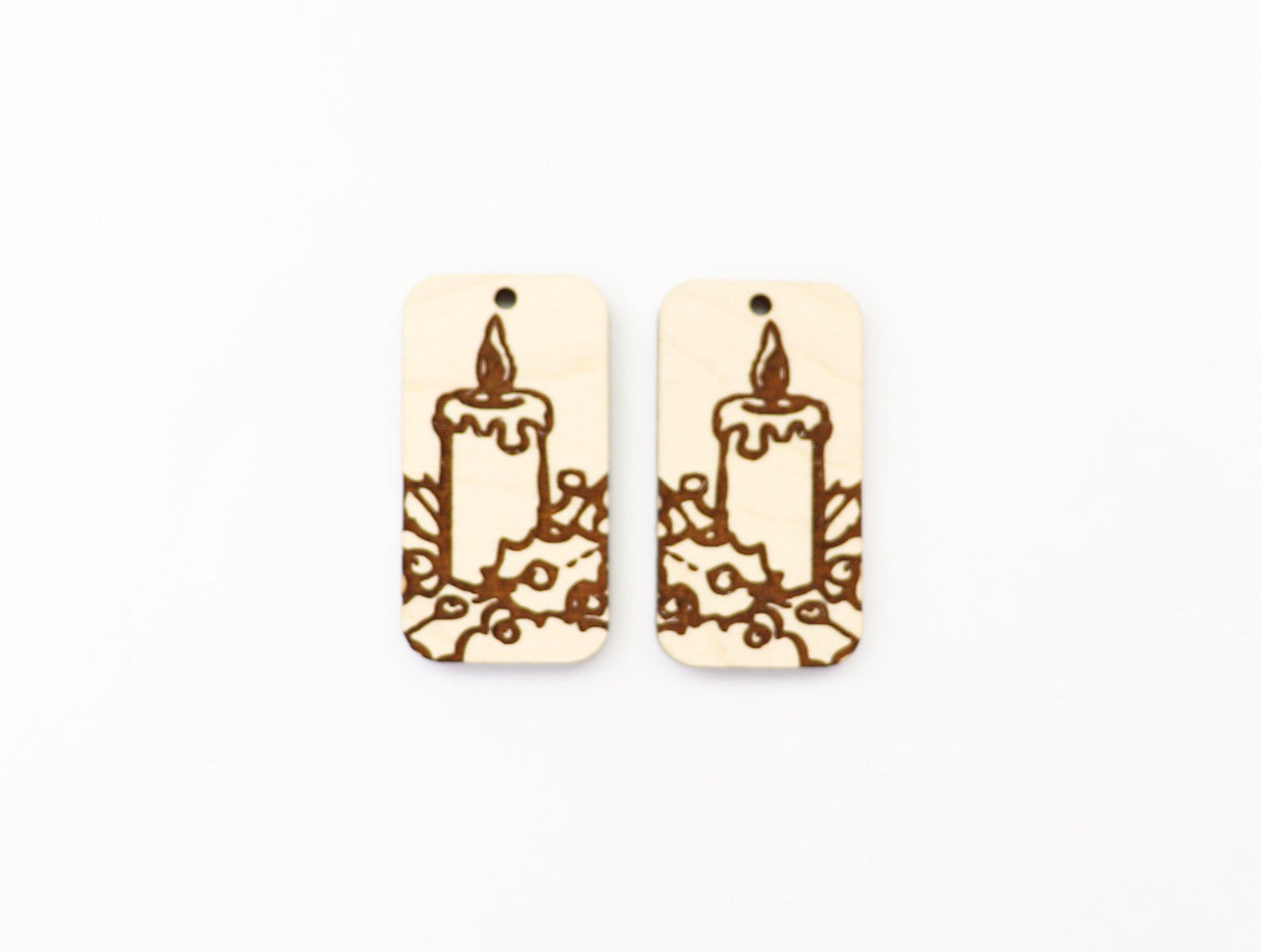 Candle burning earring blanks, wood blanks