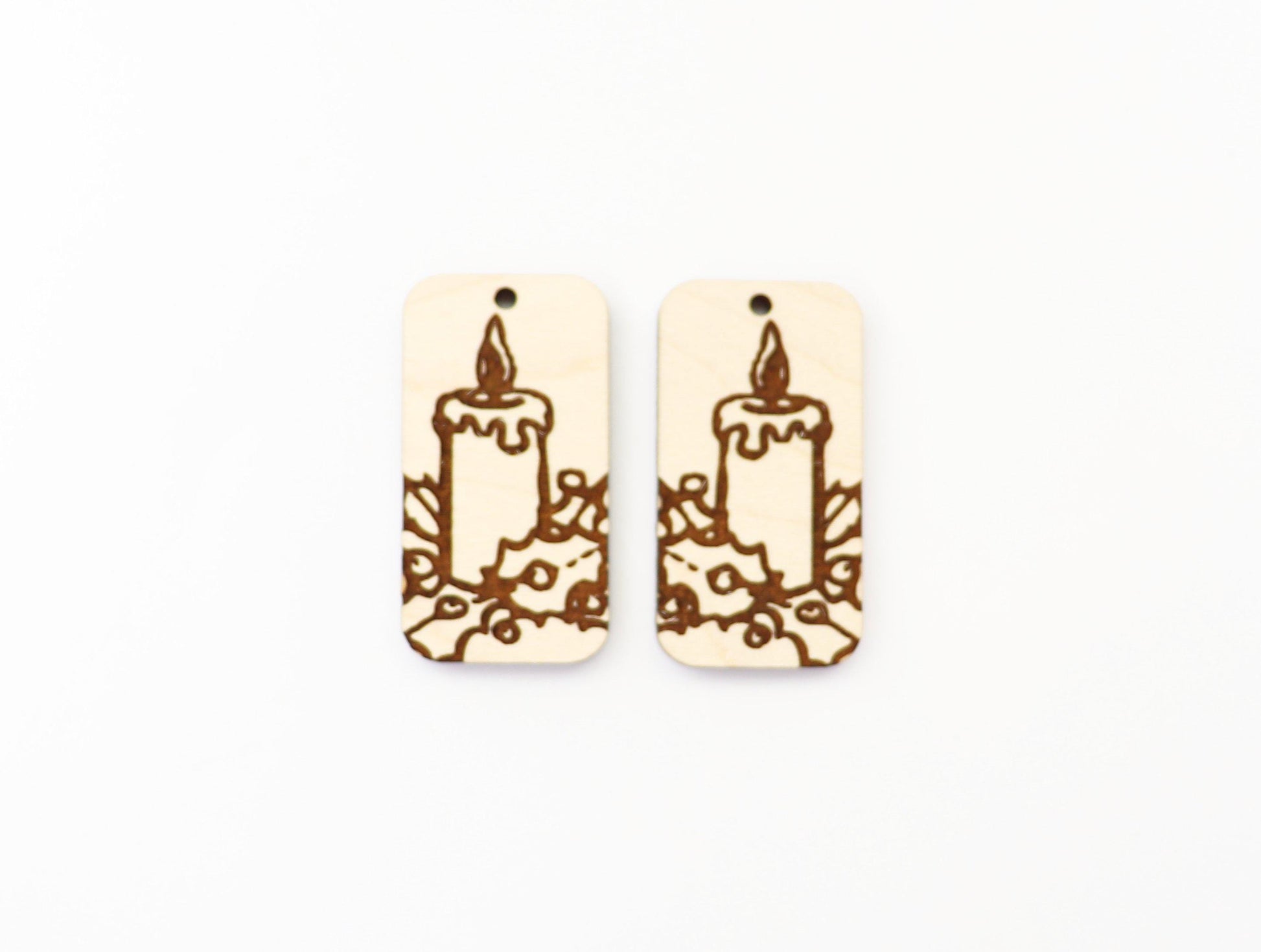 Candle burning earring blanks, wood blanks