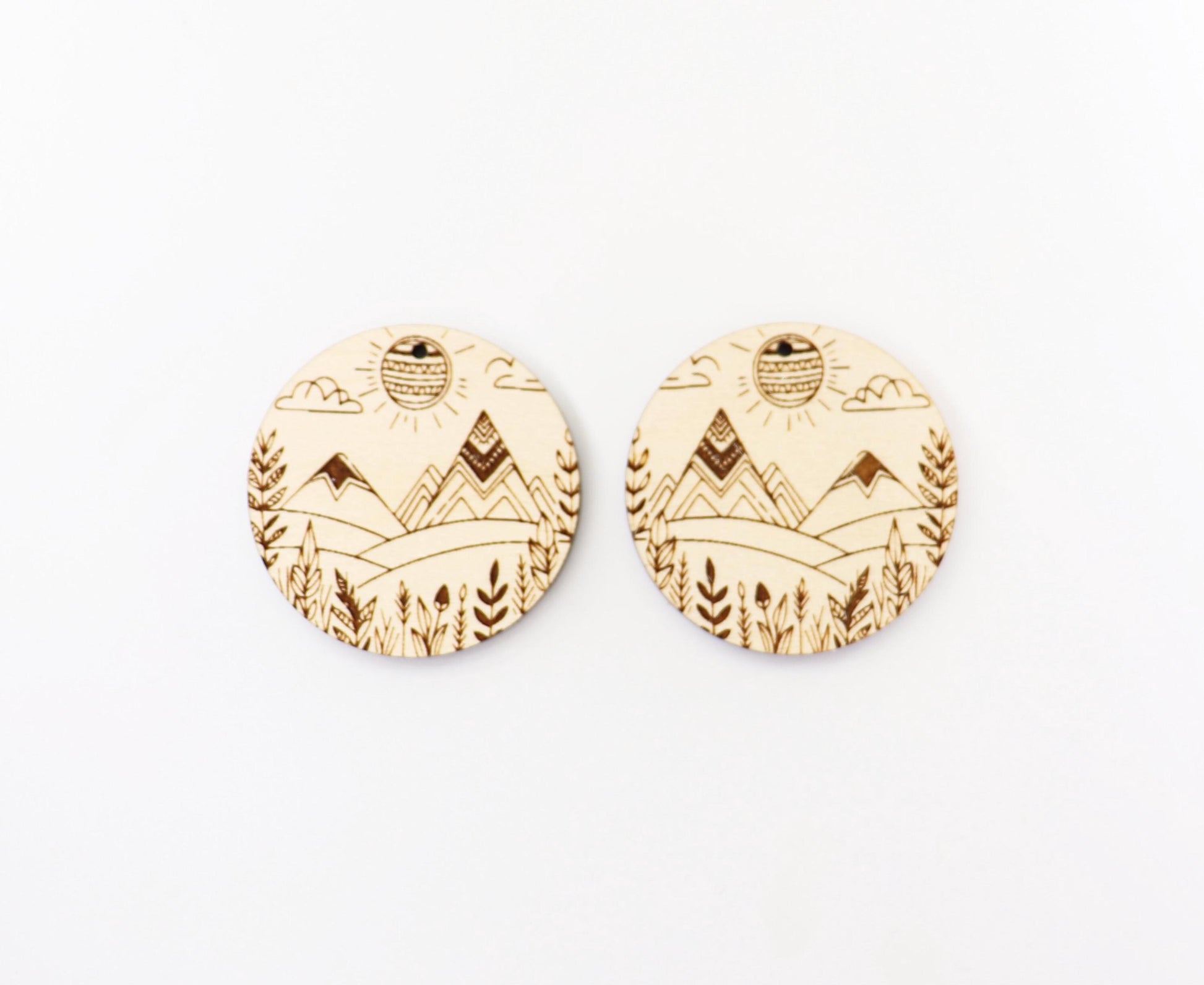 Mountain wood blanks, wood earring blanks