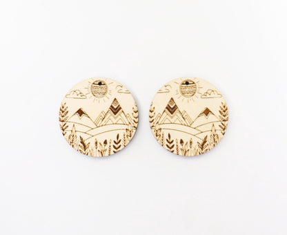 Mountain wood blanks, wood earring blanks