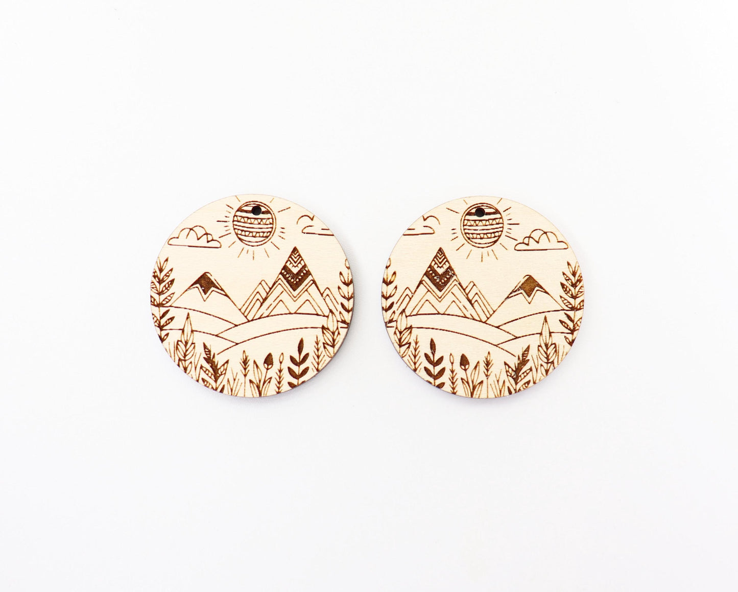 Mountain wood blanks, wood earring blanks