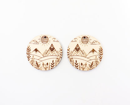 Mountain wood blanks, wood earring blanks