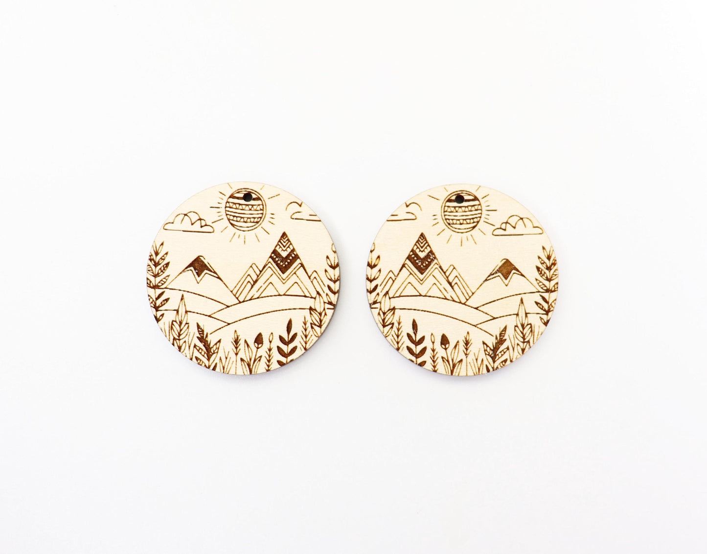 Mountain wood blanks, wood earring blanks